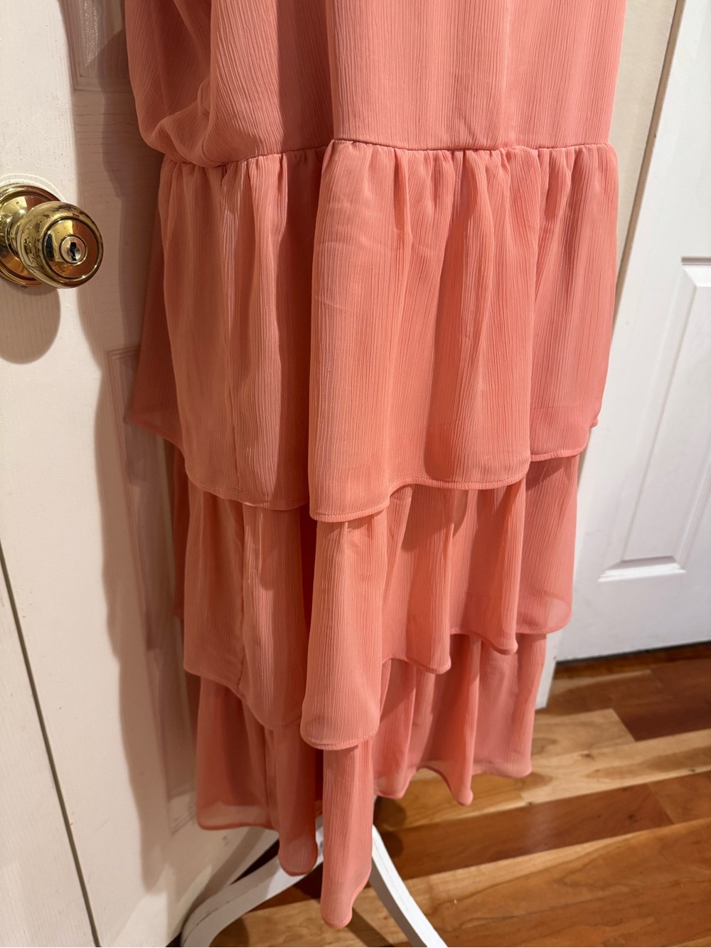 LC Lauren Conrad Peach Tiered Spaghetti-Strap Maxi Dress - Picture 6 of 6